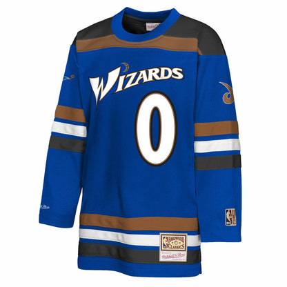 Gilbert Arenas Washington Wizards Youth Maxxed Out 2.0 Fashion Hockey Jersey - Blue | Mitchell & Ness on sale