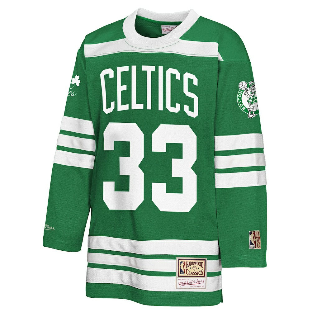 Larry Bird Boston Celtics Youth Maxxed Out 2.0 Fashion Hockey Jersey - Kelly Green | Mitchell & Ness on sale