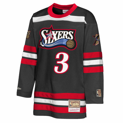 Allen Iverson Philadelphia 76ers Youth Maxxed Out 2.0 Fashion Hockey Jersey - Black | Mitchell & Ness cheap
