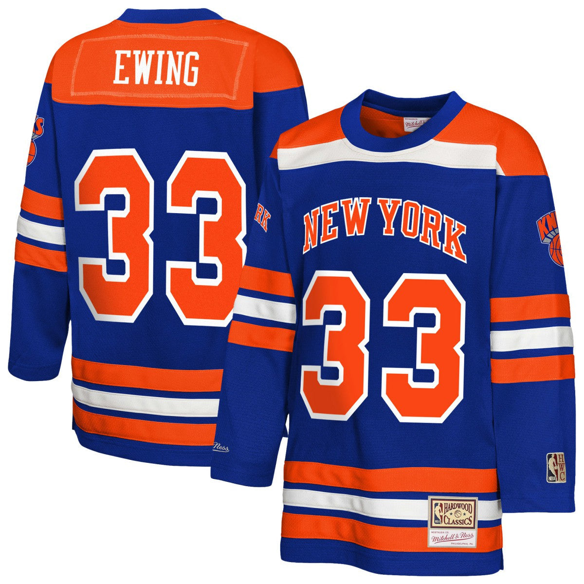 Patrick Ewing New York Knicks Youth Maxxed Out 2.0 Fashion Hockey Jersey - Blue | Mitchell & Ness online