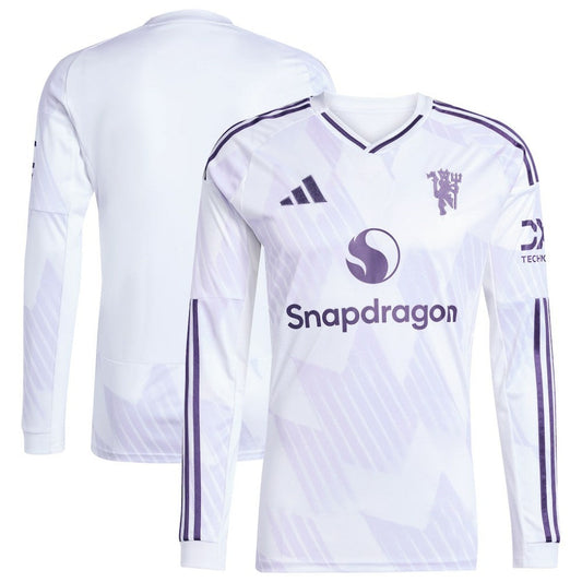 Manchester United 2025/26 Away Replica Long Sleeve Jersey - White | Adidas for sale