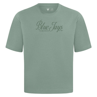 Toronto Blue Jays Levelwear Ethereal Oversized Luxe Signature Knit T-Shirt - Green