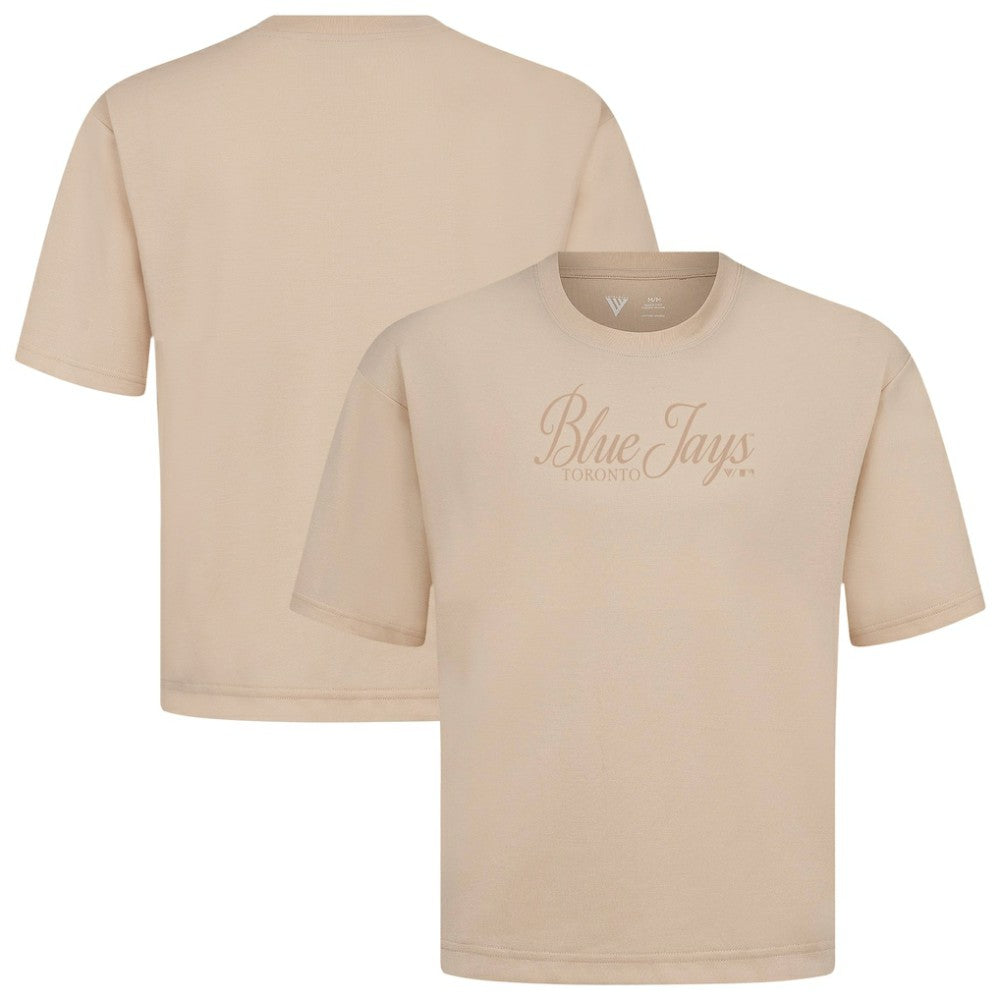 Toronto Blue Jays Levelwear Ethereal Oversized Luxe Signature Knit T-Shirt - Khaki
