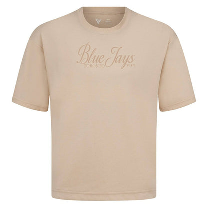 Toronto Blue Jays Levelwear Ethereal Oversized Luxe Signature Knit T-Shirt - Khaki