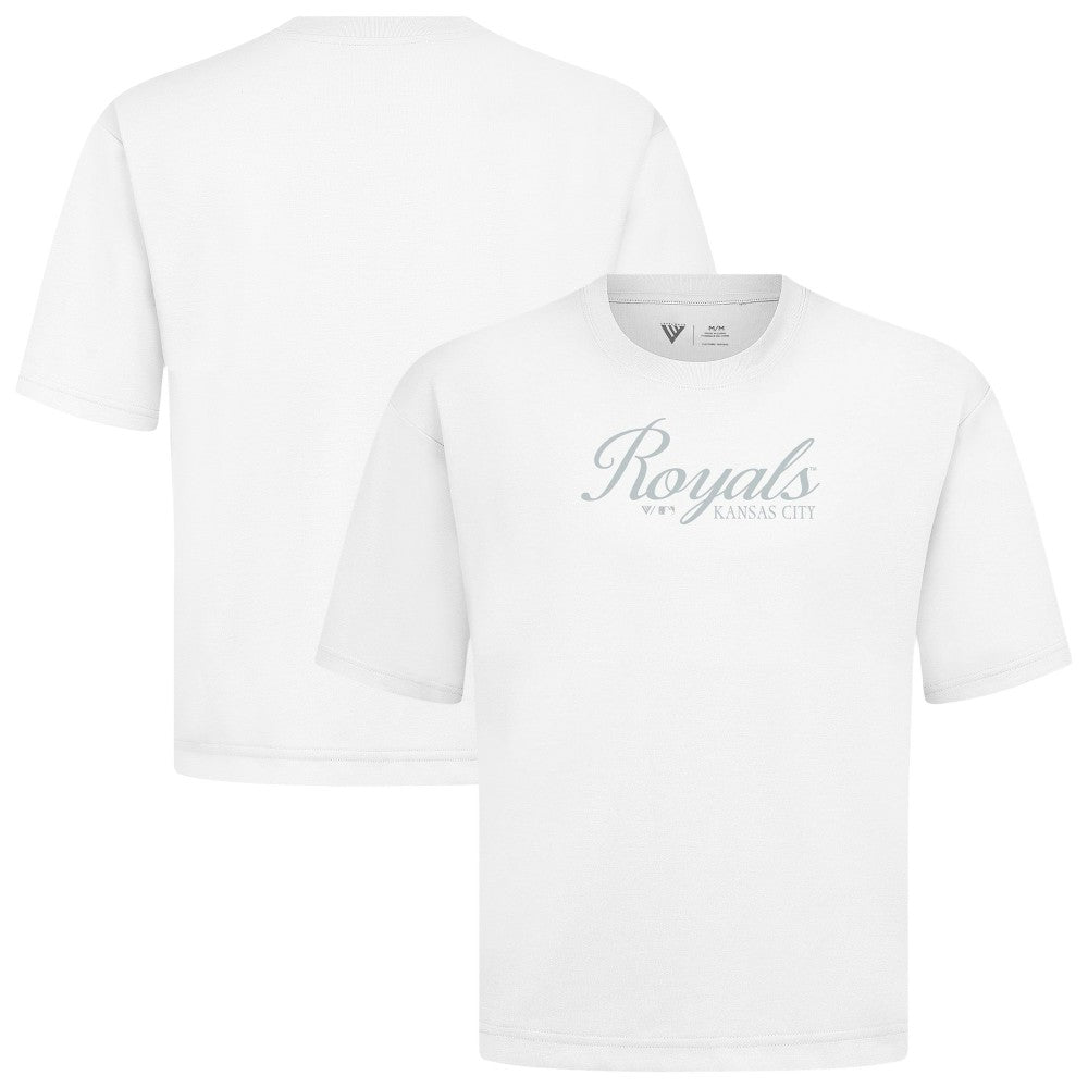 Kansas City Royals Levelwear Ethereal Oversized Luxe Signature Knit T-Shirt - White