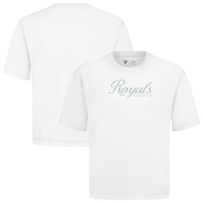 Kansas City Royals Levelwear Ethereal Oversized Luxe Signature Knit T-Shirt - White