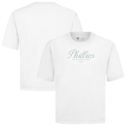 Philadelphia Phillies Levelwear Ethereal Oversized Luxe Signature Knit T-Shirt - White