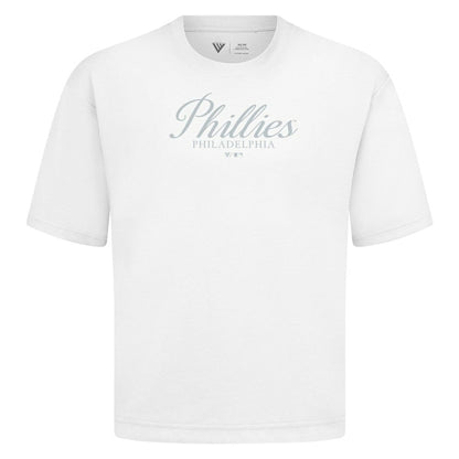 Philadelphia Phillies Levelwear Ethereal Oversized Luxe Signature Knit T-Shirt - White
