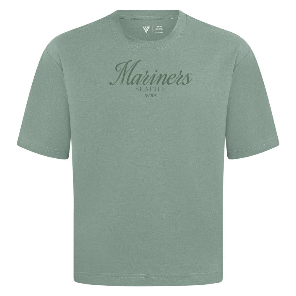 Seattle Mariners Levelwear Ethereal Oversized Luxe Signature Knit T-Shirt - Green