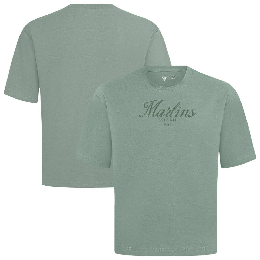 Miami Marlins Levelwear Ethereal Oversized Luxe Signature Knit T-Shirt - Green