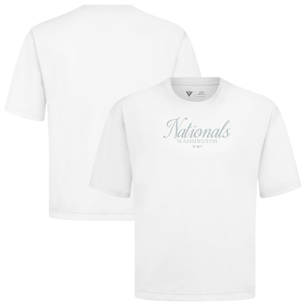 Washington Nationals Levelwear Ethereal Oversized Luxe Signature Knit T-Shirt - White