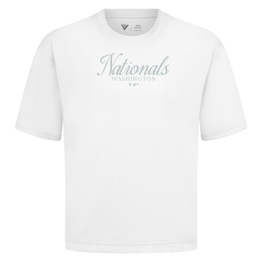 Washington Nationals Levelwear Ethereal Oversized Luxe Signature Knit T-Shirt - White