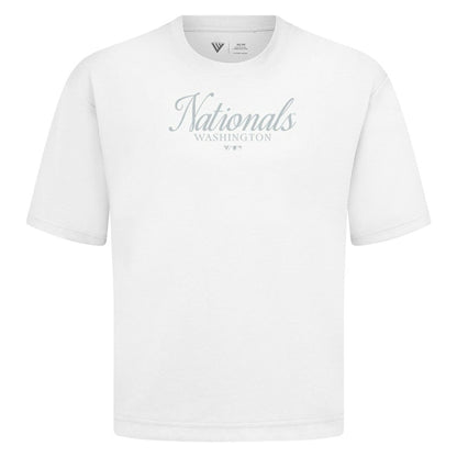 Washington Nationals Levelwear Ethereal Oversized Luxe Signature Knit T-Shirt - White
