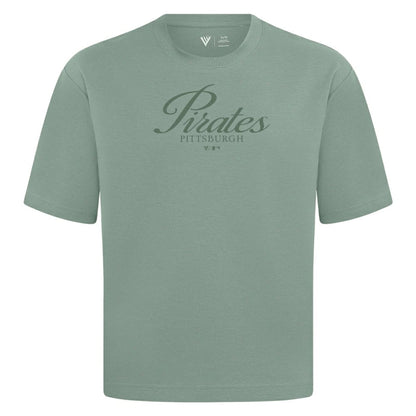 Pittsburgh Pirates Levelwear Ethereal Oversized Luxe Signature Knit T-Shirt - Green