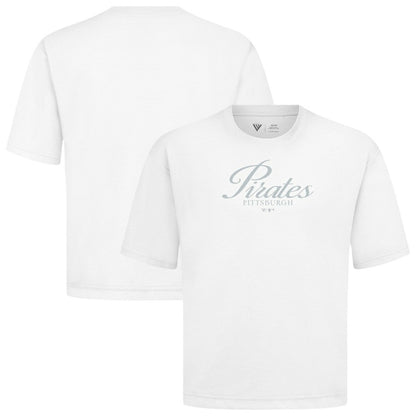 Pittsburgh Pirates Levelwear Ethereal Oversized Luxe Signature Knit T-Shirt - White