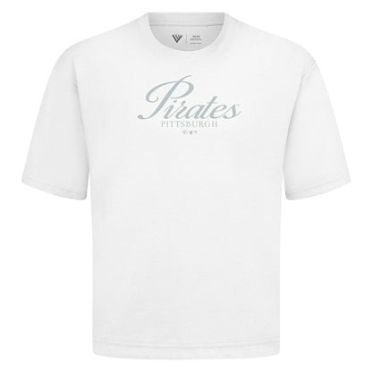 Pittsburgh Pirates Levelwear Ethereal Oversized Luxe Signature Knit T-Shirt - White
