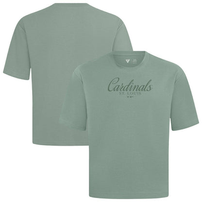 St. Louis Cardinals Levelwear Ethereal Oversized Luxe Signature Knit T-Shirt - Green