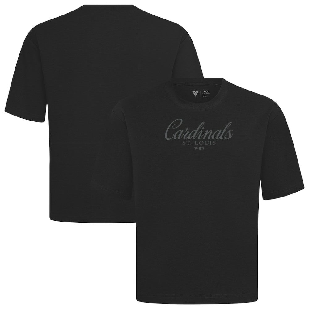 St. Louis Cardinals Levelwear Ethereal Oversized Luxe Signature Knit T-Shirt - Black