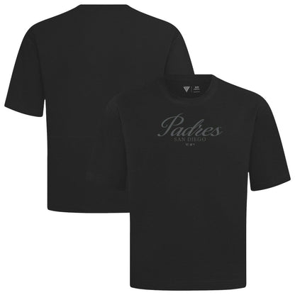 San Diego Padres Levelwear Ethereal Oversized Luxe Signature Knit T-Shirt - Black