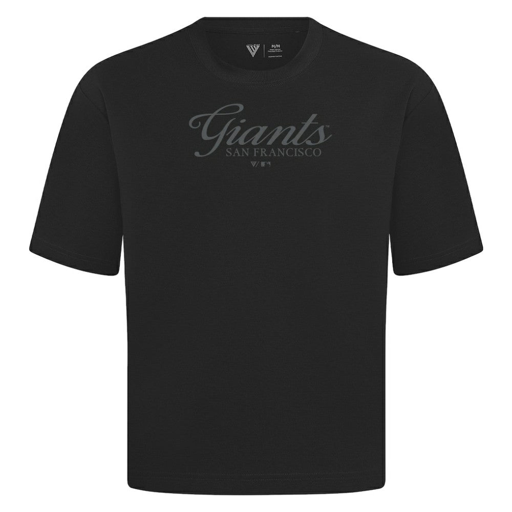 San Francisco Giants Levelwear Ethereal Oversized Luxe Signature Knit T-Shirt - Black