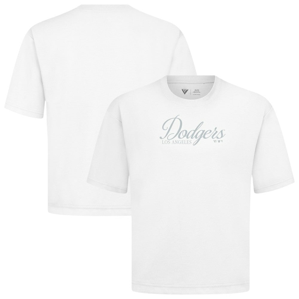 Los Angeles Dodgers Levelwear Ethereal Oversized Luxe Signature Knit T-Shirt - White