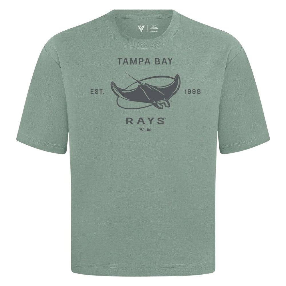 Tampa Bay Rays Levelwear Crossway Oversized Luxe Signature Knit T-Shirt - Green