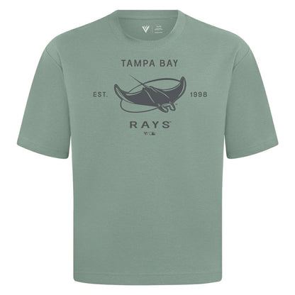 Tampa Bay Rays Levelwear Crossway Oversized Luxe Signature Knit T-Shirt - Green