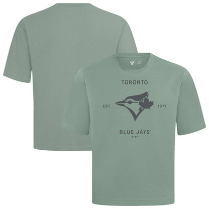 Toronto Blue Jays Levelwear Crossway Oversized Luxe Signature Knit T-Shirt - Green