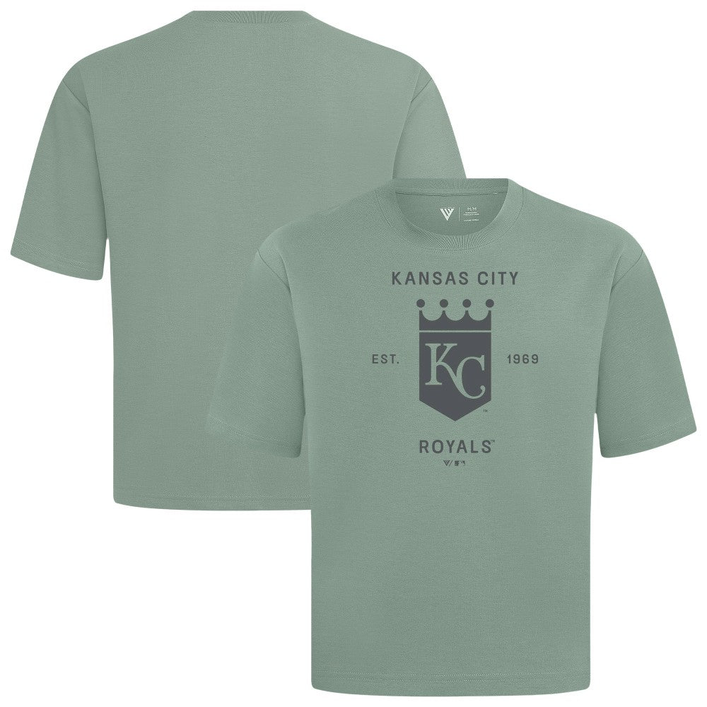Kansas City Royals Levelwear Crossway Oversized Luxe Signature Knit T-Shirt - Green