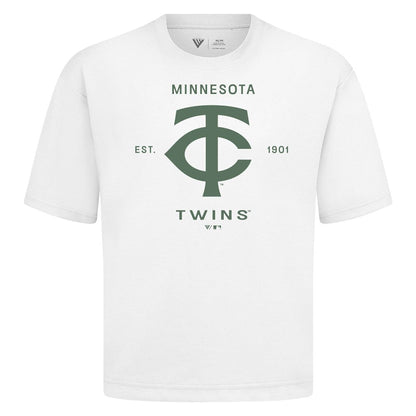 Minnesota Twins Levelwear Crossway Oversized Luxe Signature Knit T-Shirt - White