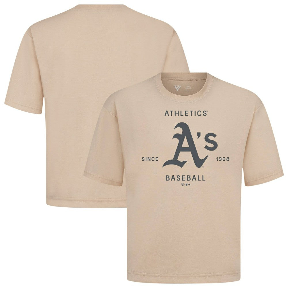 Athletics Levelwear Crossway Oversized Luxe Signature Knit T-Shirt - Khaki