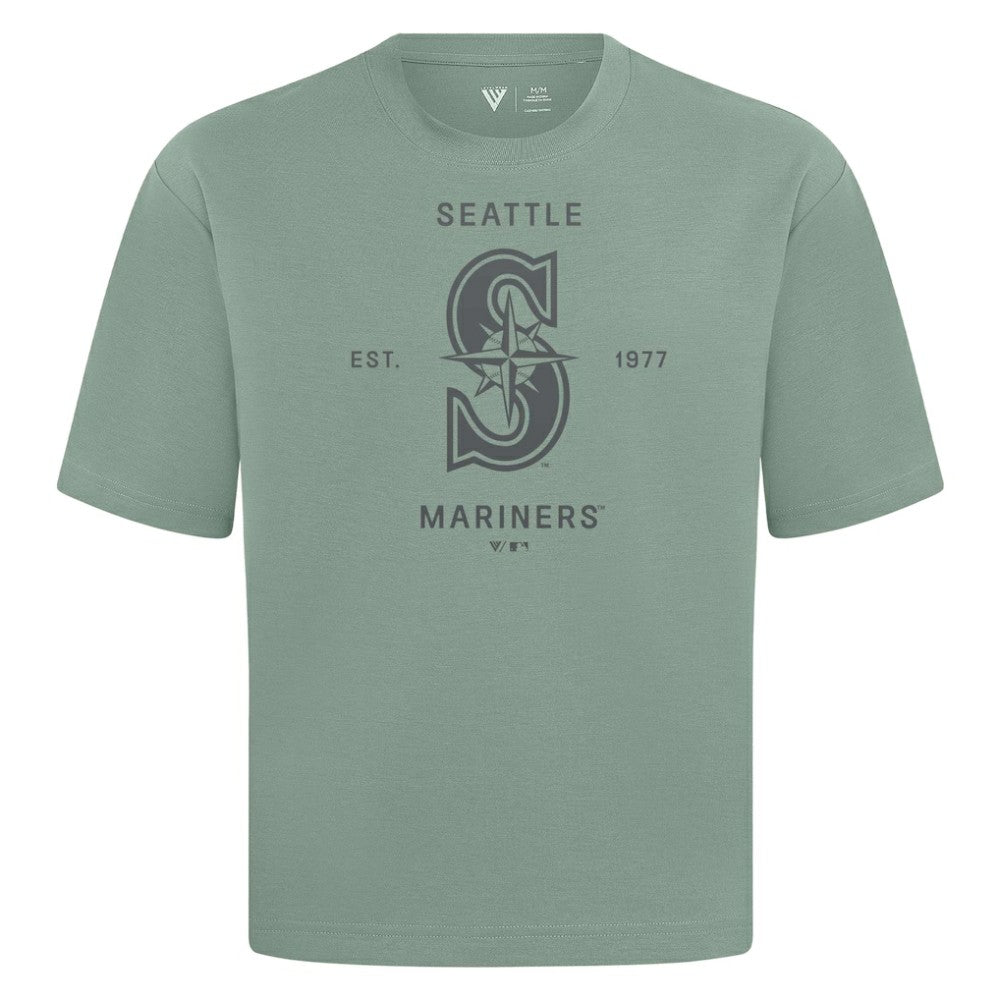 Seattle Mariners Levelwear Crossway Oversized Luxe Signature Knit T-Shirt - Green