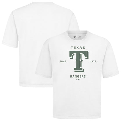 Texas Rangers Levelwear Crossway Oversized Luxe Signature Knit T-Shirt - White