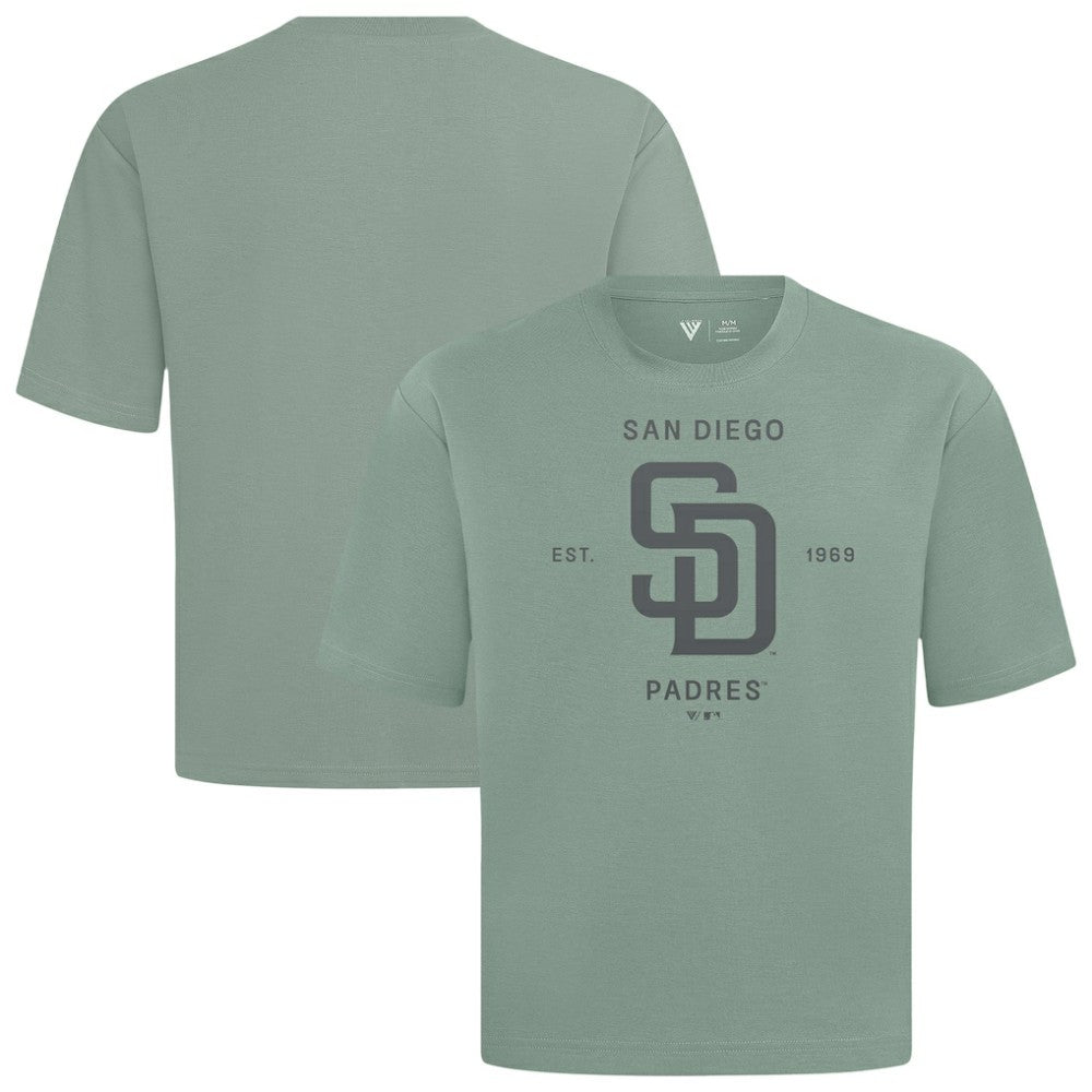 San Diego Padres Levelwear Crossway Oversized Luxe Signature Knit T-Shirt - Green