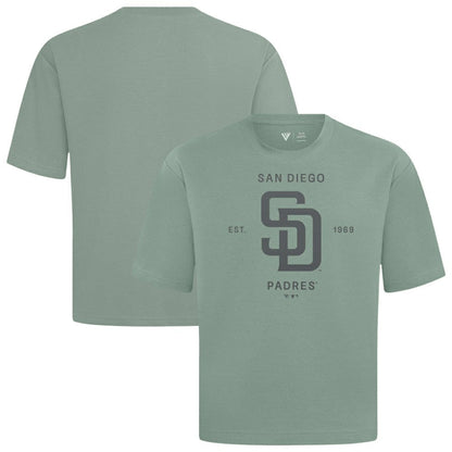 San Diego Padres Levelwear Crossway Oversized Luxe Signature Knit T-Shirt - Green