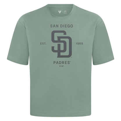 San Diego Padres Levelwear Crossway Oversized Luxe Signature Knit T-Shirt - Green