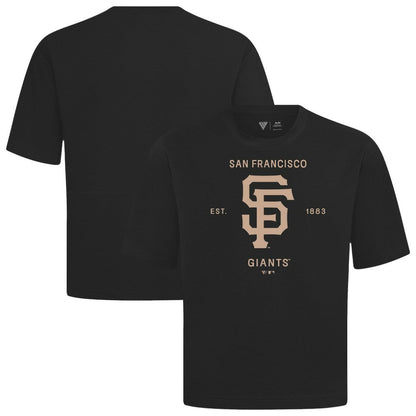 San Francisco Giants Levelwear Crossway Oversized Luxe Signature Knit T-Shirt - Black
