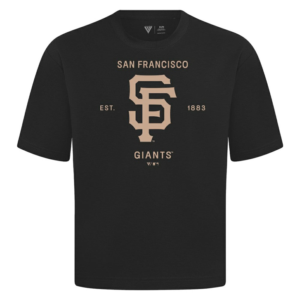San Francisco Giants Levelwear Crossway Oversized Luxe Signature Knit T-Shirt - Black