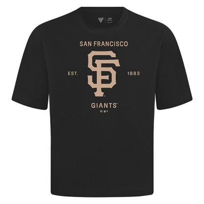 San Francisco Giants Levelwear Crossway Oversized Luxe Signature Knit T-Shirt - Black
