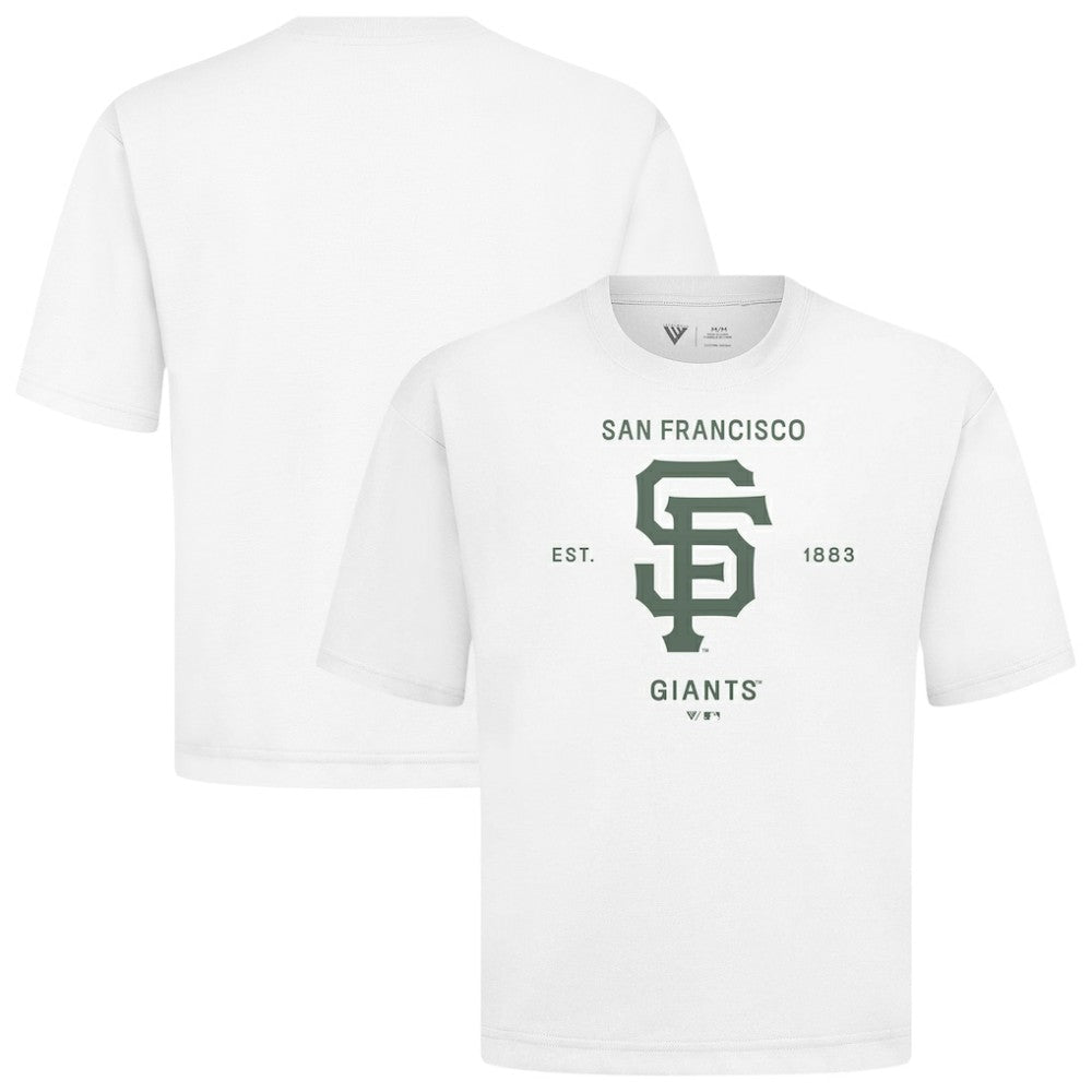San Francisco Giants Levelwear Crossway Oversized Luxe Signature Knit T-Shirt - White