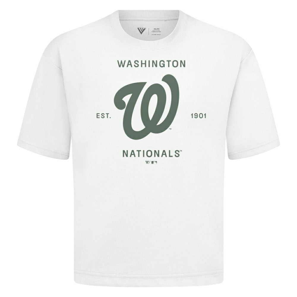 Washington Nationals Levelwear Crossway Oversized Luxe Signature Knit T-Shirt - White