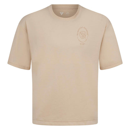 Milwaukee Brewers Levelwear Signet Oversized Luxe Signature Knit T-Shirt - Khaki