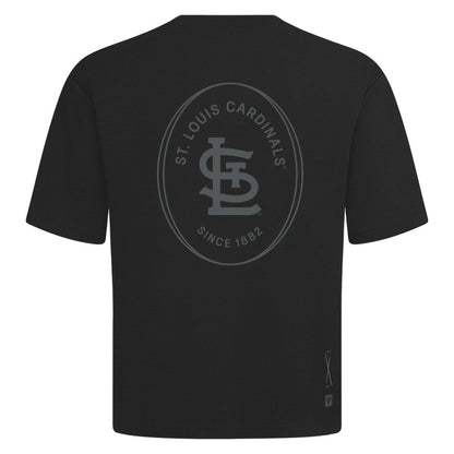 St. Louis Cardinals Levelwear Signet Oversized Luxe Signature Knit T-Shirt - Black