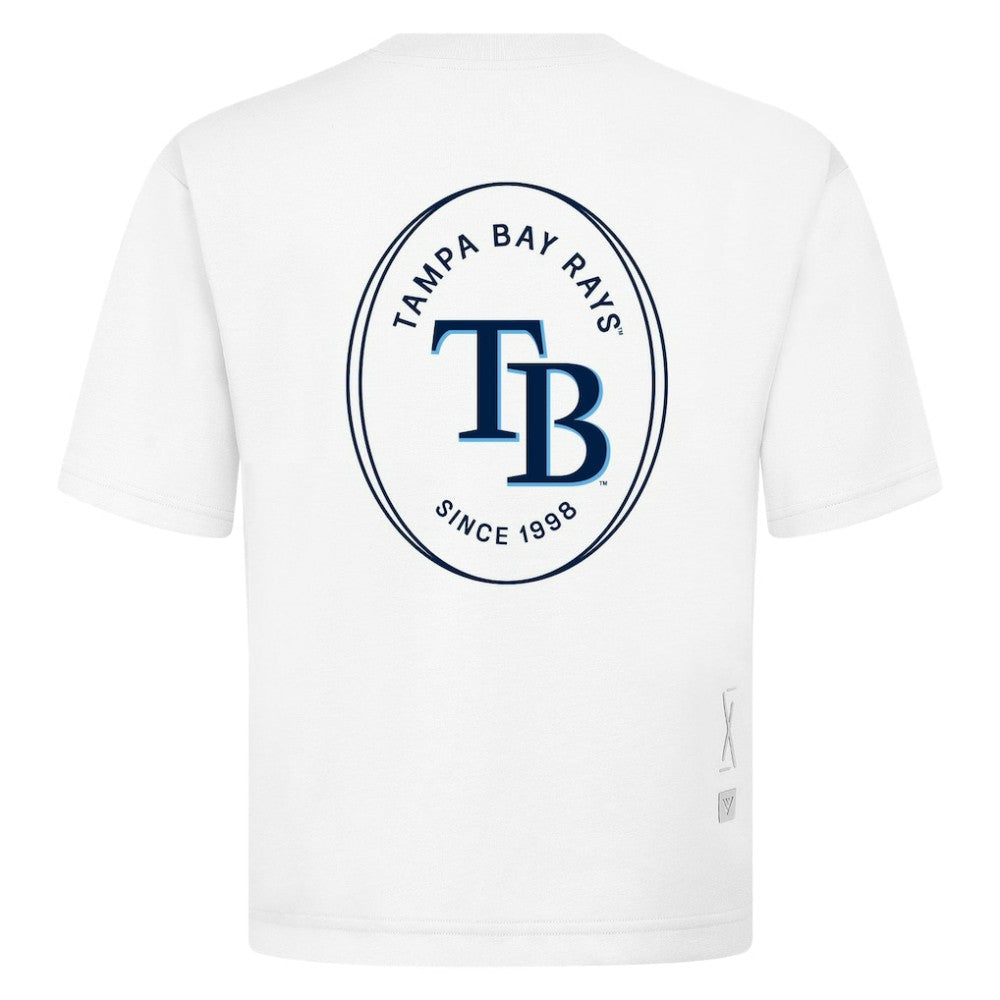 Tampa Bay Rays Levelwear Signet Oversized Luxe Signature Knit T-Shirt - White