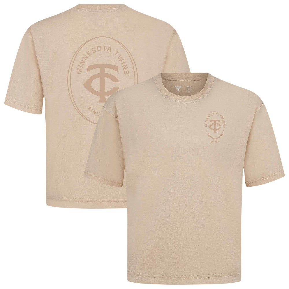Minnesota Twins Levelwear Register Oversized Luxe Signature Knit T-Shirt - Khaki