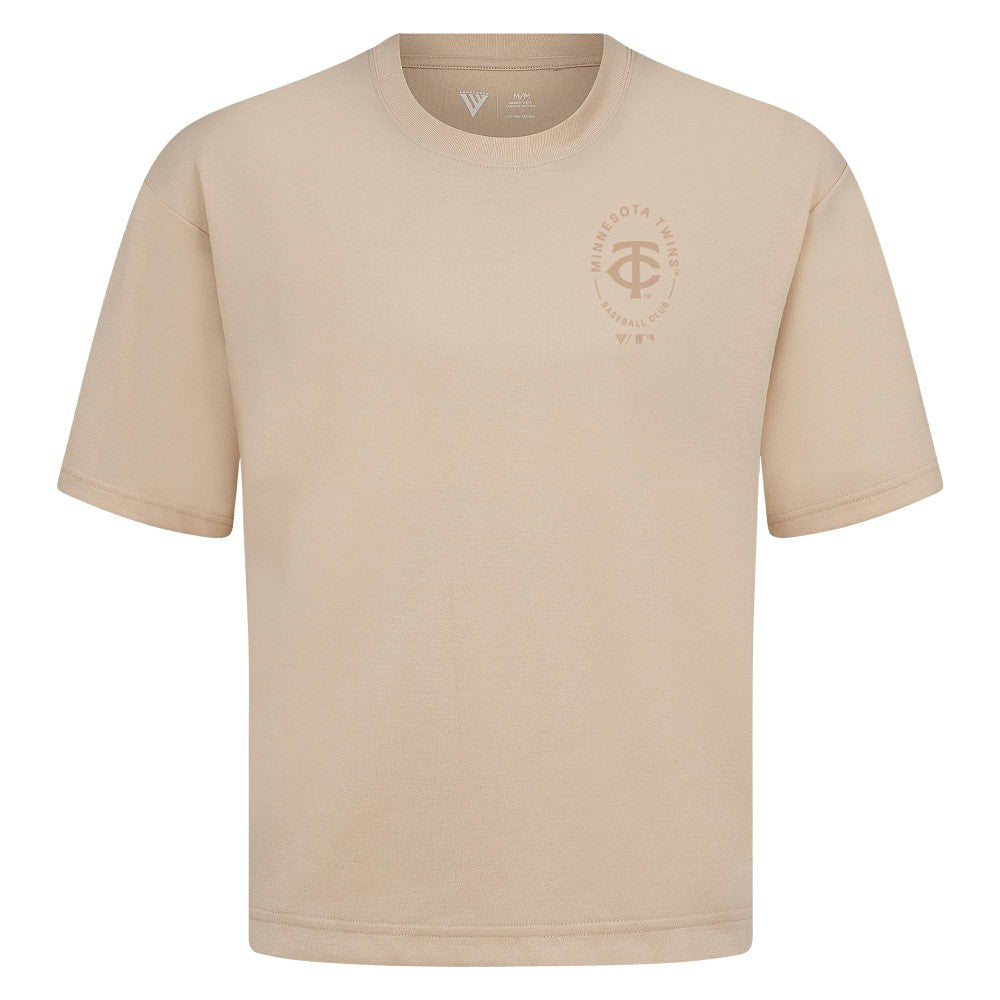 Minnesota Twins Levelwear Register Oversized Luxe Signature Knit T-Shirt - Khaki