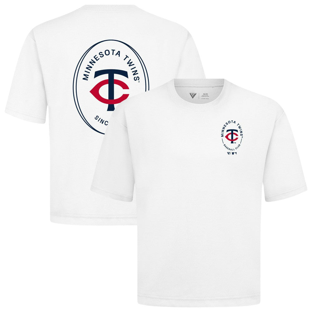 Minnesota Twins Levelwear Register Oversized Luxe Signature Knit T-Shirt - White