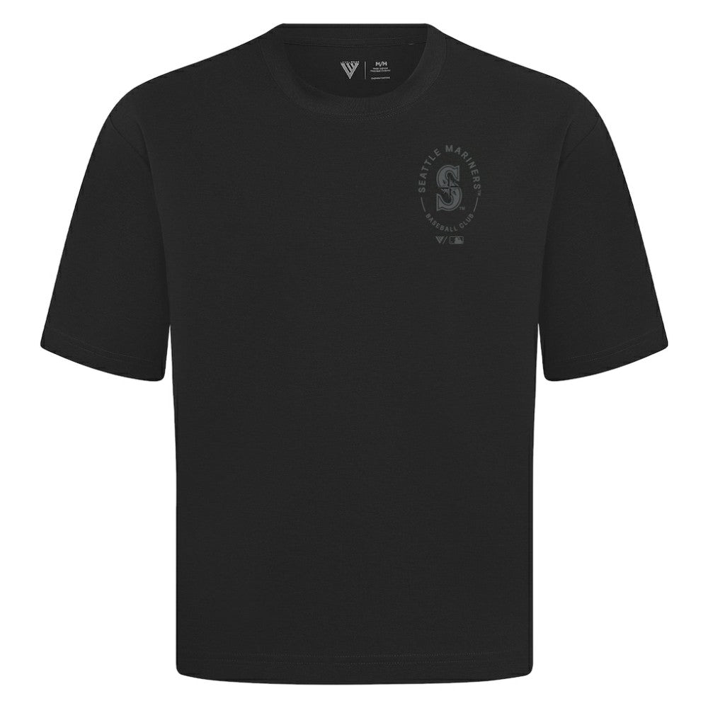 Seattle Mariners Levelwear Register Oversized Luxe Signature Knit T-Shirt - Black