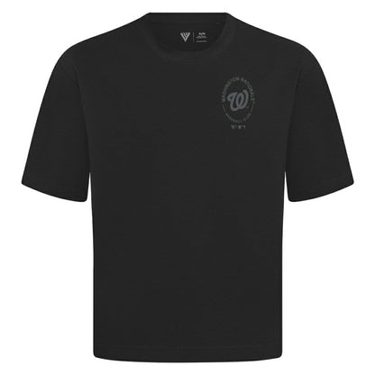 Washington Nationals Levelwear Register Oversized Luxe Signature Knit T-Shirt - Black