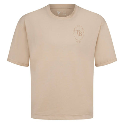 Tampa Bay Rays Levelwear Register Oversized Luxe Signature Knit T-Shirt - Khaki